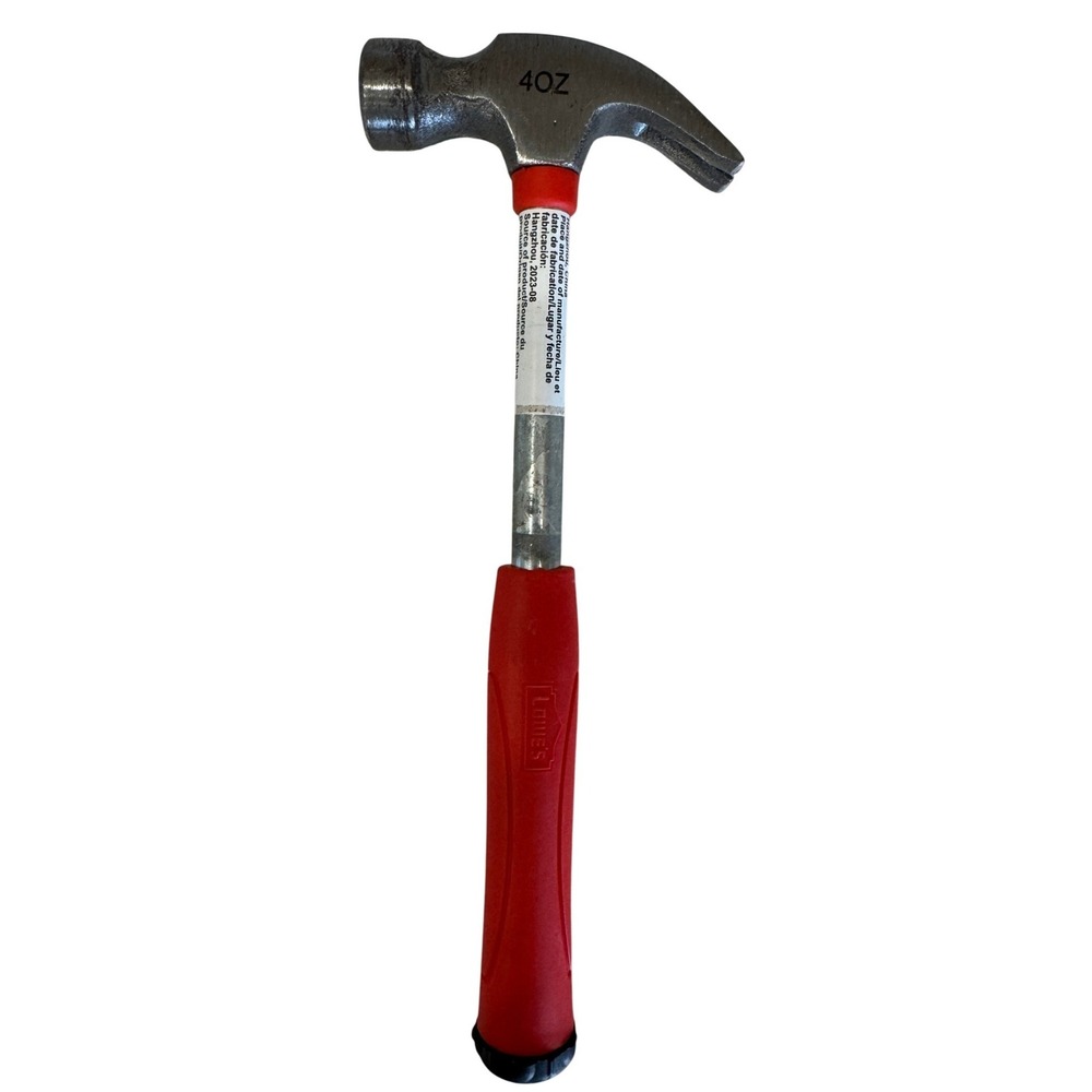 Lowes Build and Grow 4oz Kids Claw Hammer Red Rubber Grip Steel Head DIY Tool